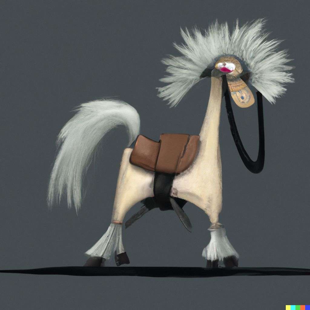 a horse, digital art, caricature